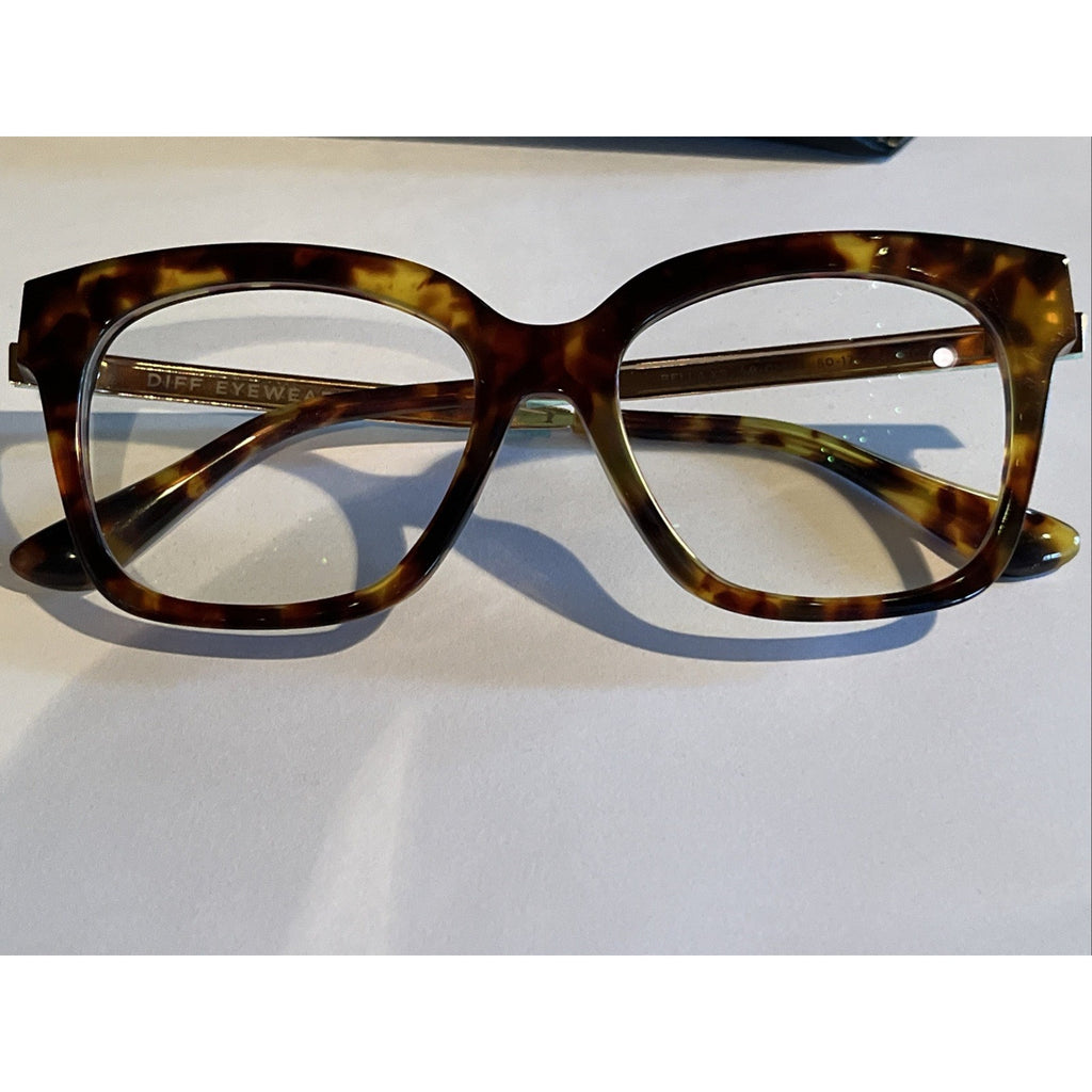 DIFF EYEWEAR BELLA XS AB-CL163 Eyeglass Frames 50-17-142 Brown Tortoise Glasses