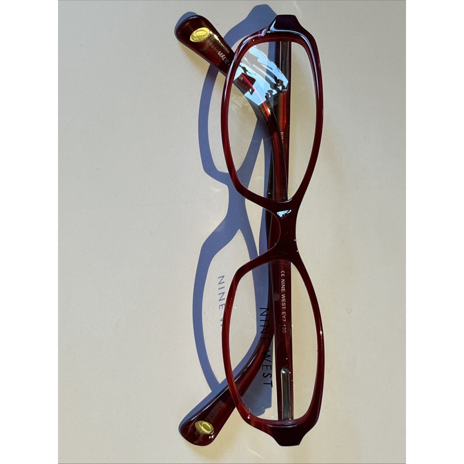 Nine West 375 EY7 Eyeglasses Women's Red Tort Plastic Full Rim 49-15-130 Frames