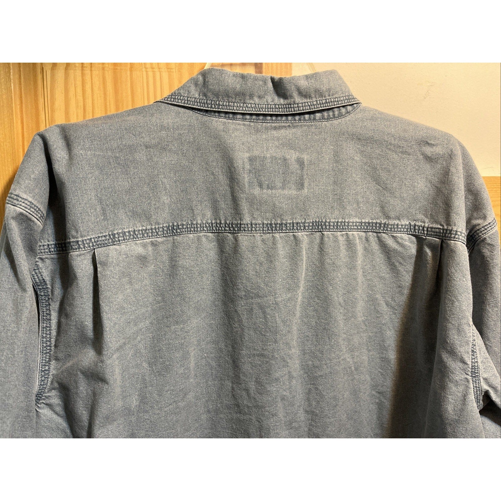 Redhead Vintage Shirt Men’s L Blue Canvas Long Sleeve Cotton Button Embroidered