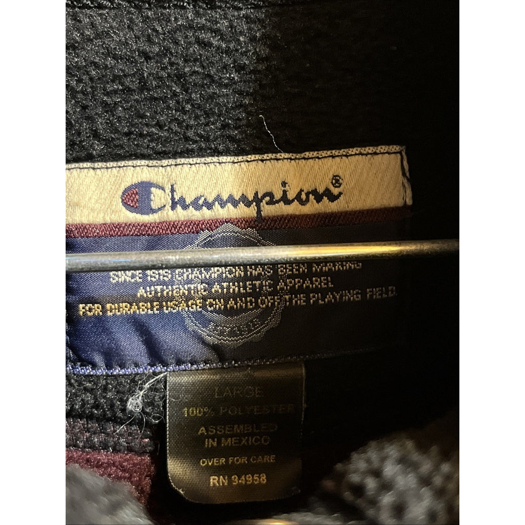 Champion Men’s Large Burgundy Red Fleece Vest Polyester Full Zip Outdoor Travel
