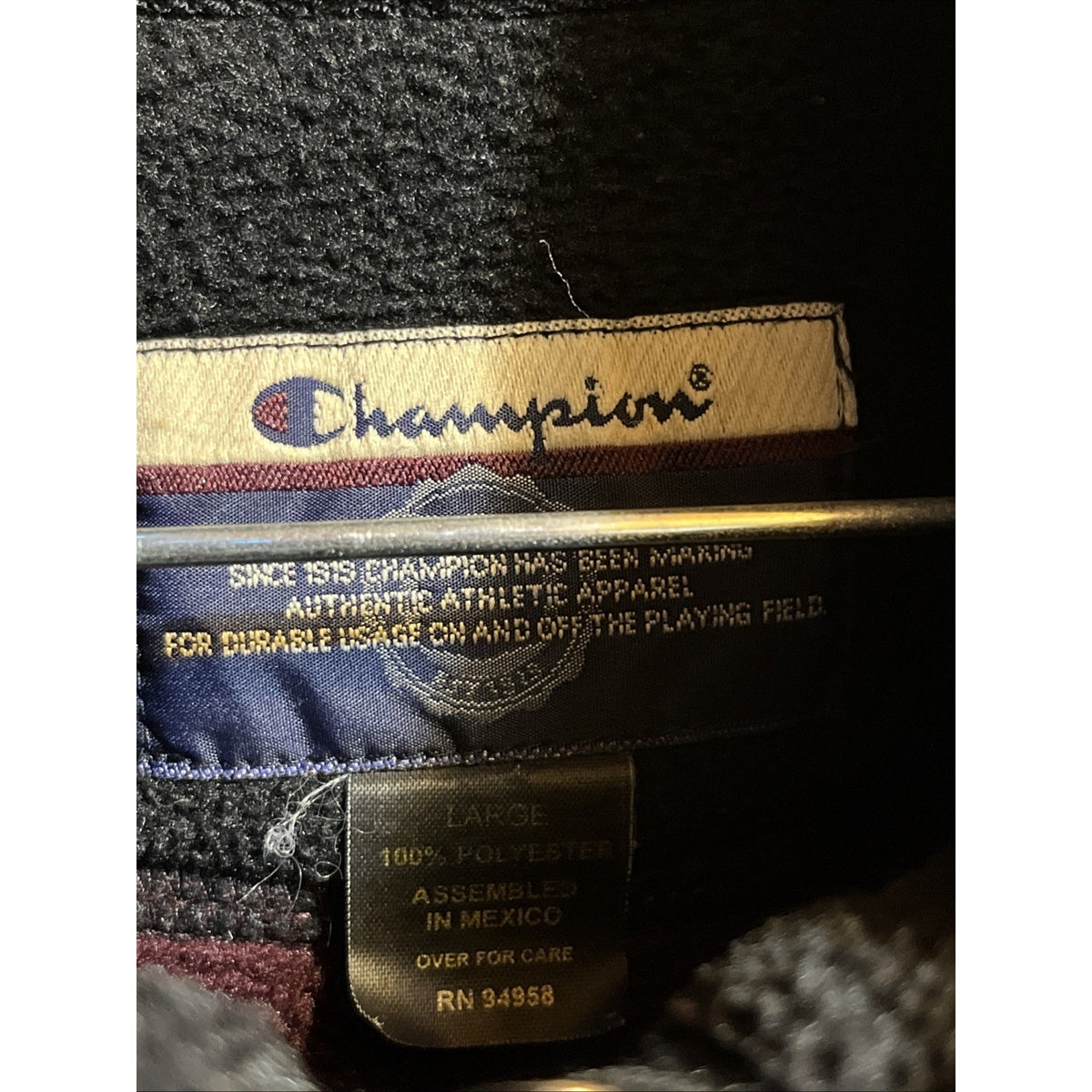 Champion Men’s Large Burgundy Red Fleece Vest Polyester Full Zip Outdoor Travel