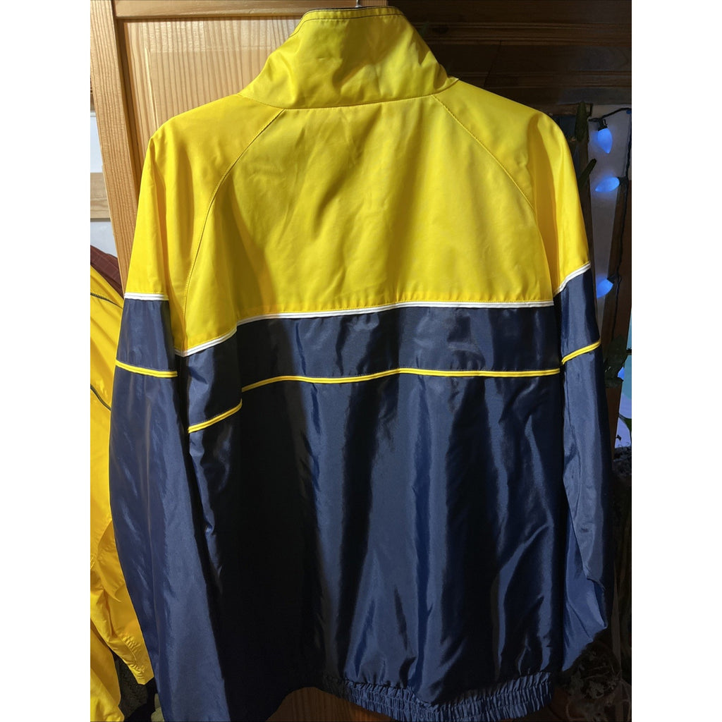 Vintage SRT Full Zip Windbreaker Jacket Shell Mens Navy Blue Yellow LS XLT