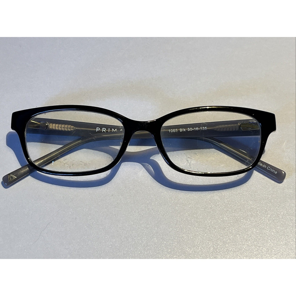 PRIMARY 1065 BLK BLACK AUTHENTIC EYEGLASSES 50-16-135 Unisex Plastic Frames Only