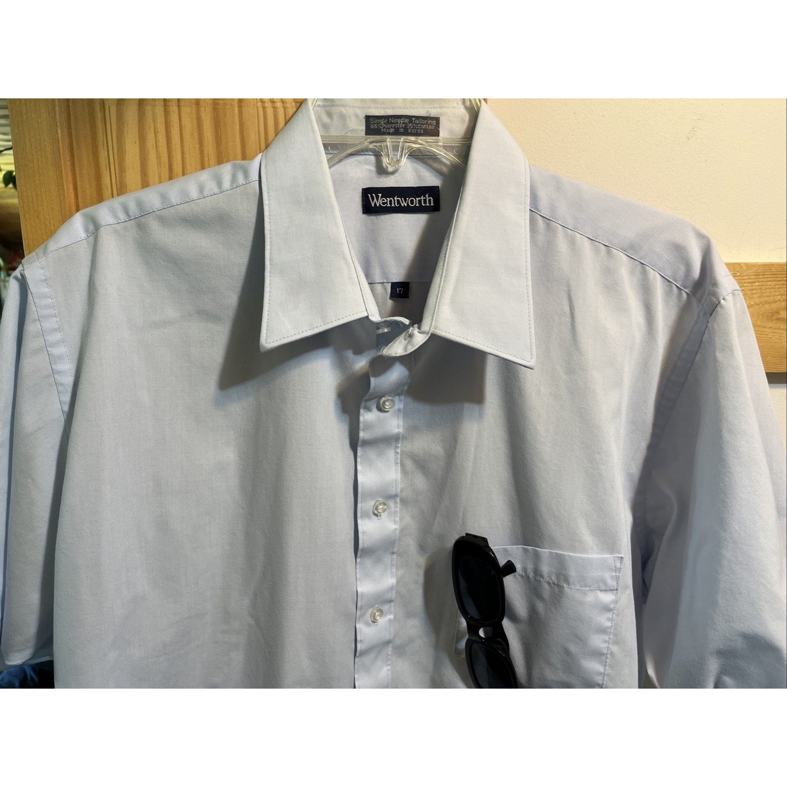 Vintage Wentworth Shirt Men’s Size 17 Regular Fit Short Sleeve Button Up Blend