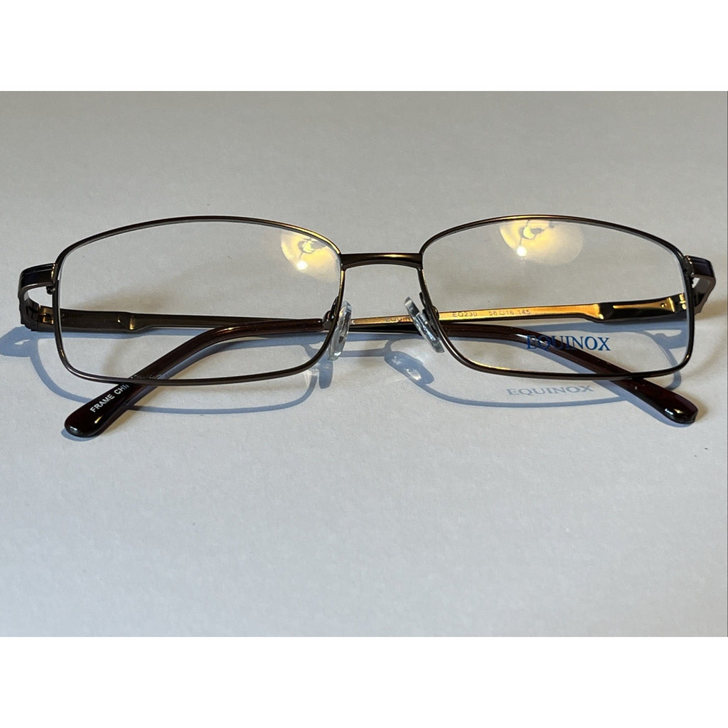 Equinox EQ230 Brown 58-16-145 Metal Full Rim Eyeglasses FZ06 Frames Only