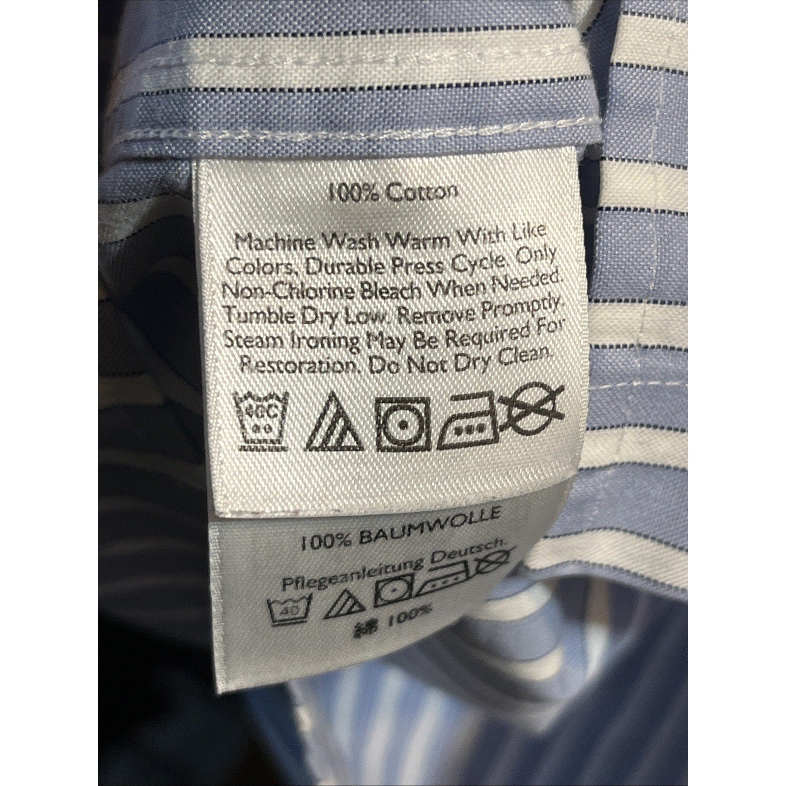 Eddie Bauer Men’s Blue Striped Shirt XLT Cotton Long Sleeve Button Up