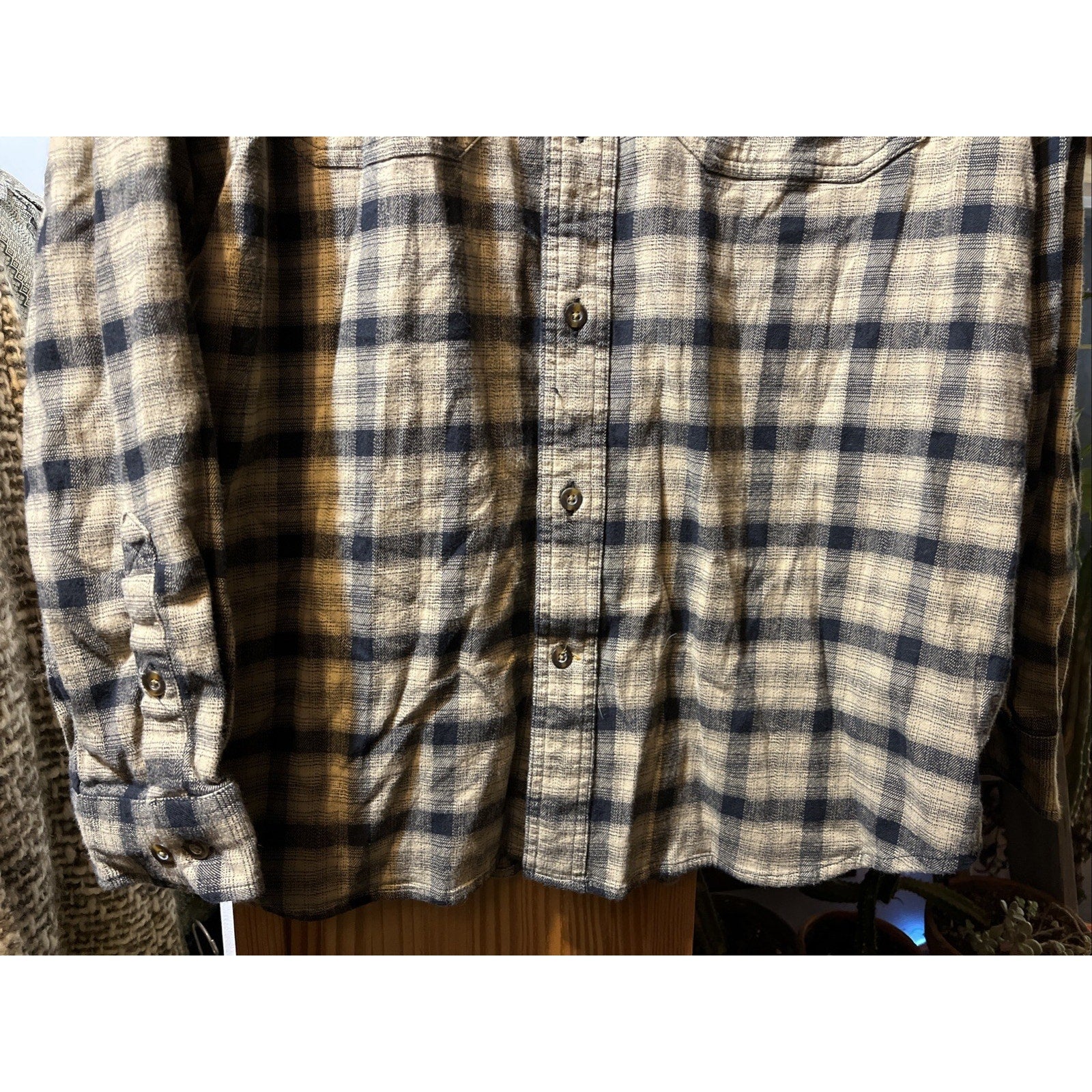 Carhartt Shirt Mens L Brown Plaid Outdoor Relaxed Fit Button Workwear Western