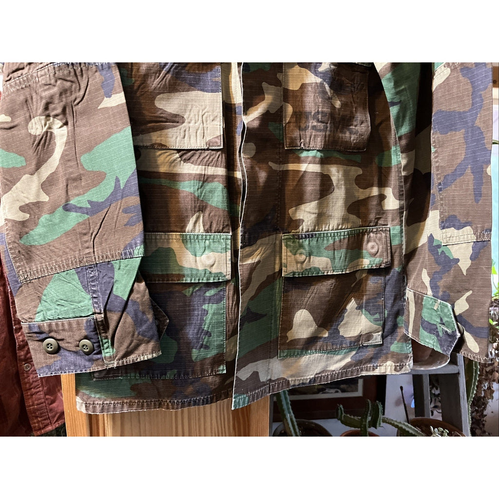 Vintage Woodland Camo Coat Hot weather Mens Combat small Reg Marines US Military