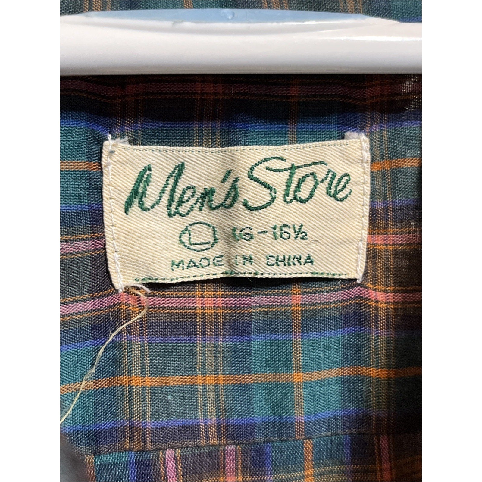 VTG Mens Store Sears Multicolor Plaid Button Front Flannel Shirt Size 16 - 16.5