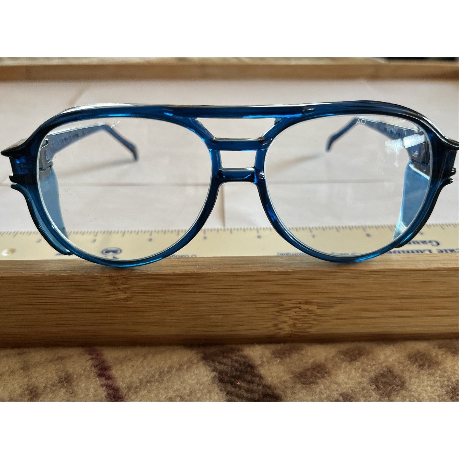 Aerosite Z87 Blue 5 3/4 Safety Glasses with Side Shields Vintage