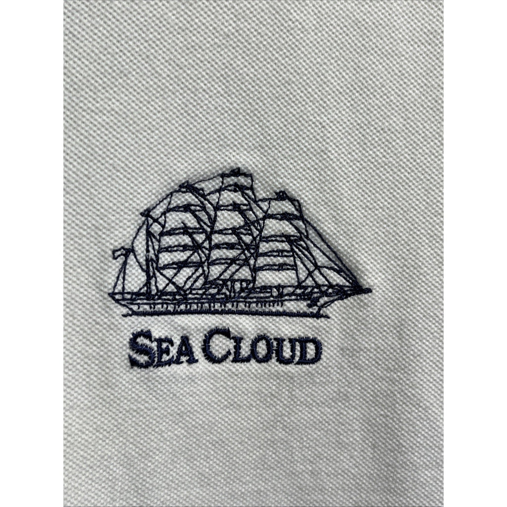 Van Doornum XL White Sailing Polo Shirt Cotton Logo Sea Cloud Golf Short Sleeve