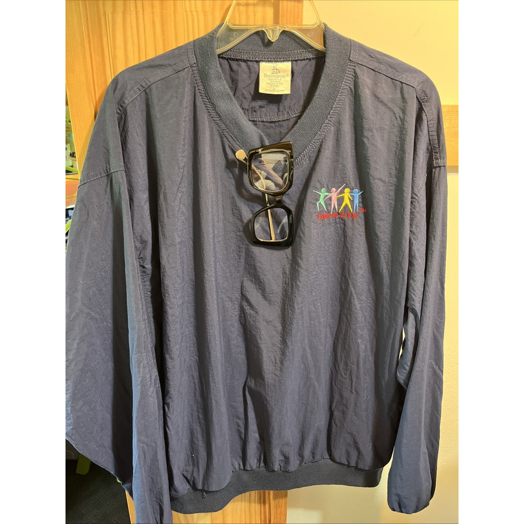 Vintage Munsingwear Celebrate 2000 L Navy Sweatshirt Pullover Golf Windbreaker