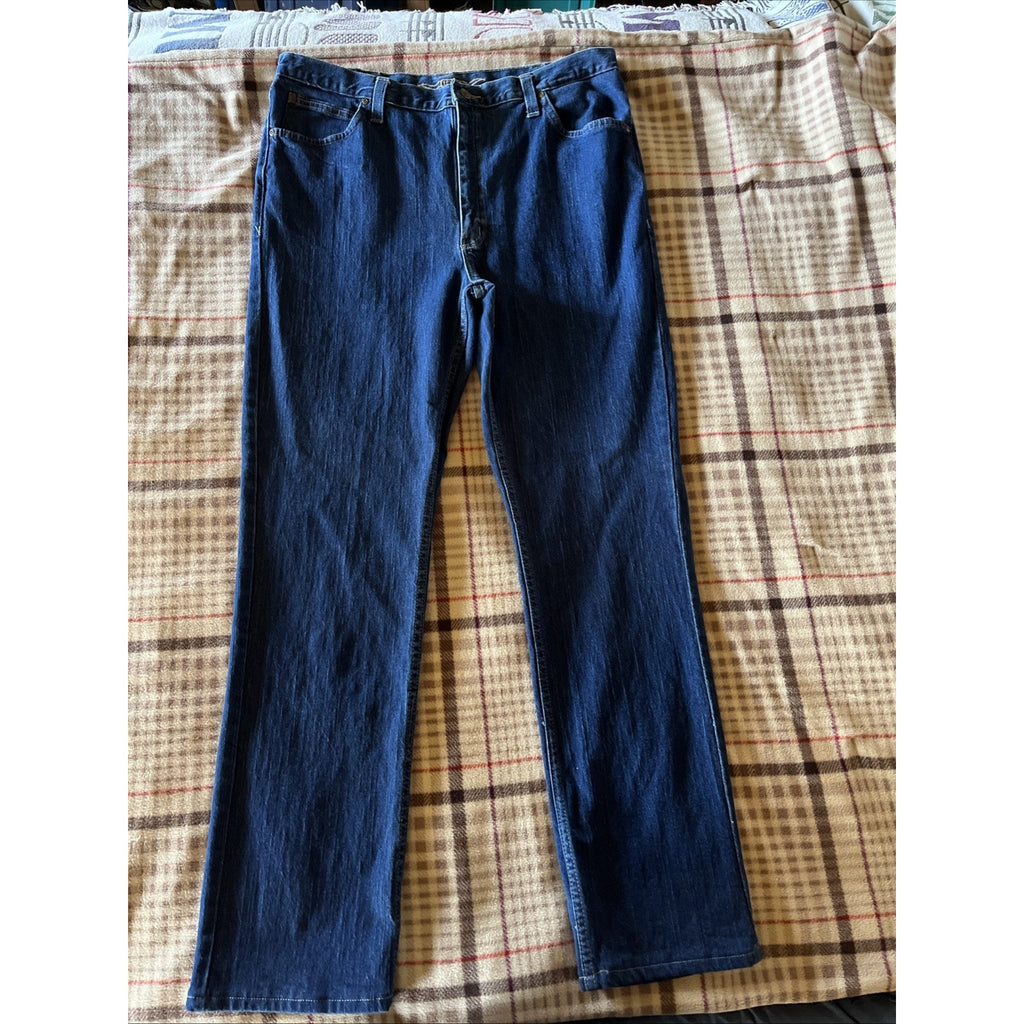 Texas Jeans Mens Demin Blue Relaxed Fit Western Dark Wash Made in USA 38x33