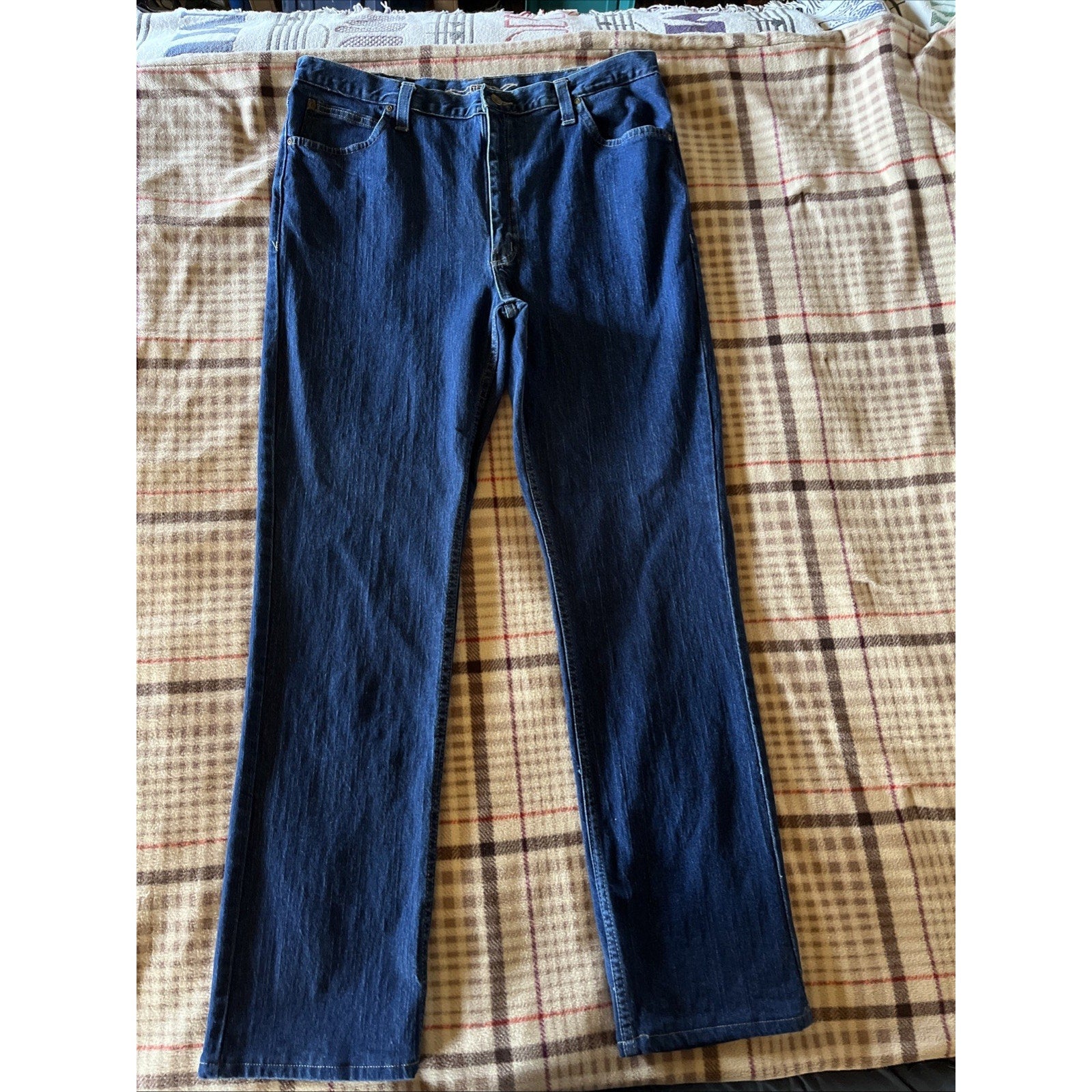 Texas Jeans Mens Demin Blue Relaxed Fit Western Dark Wash Made in USA 38x33