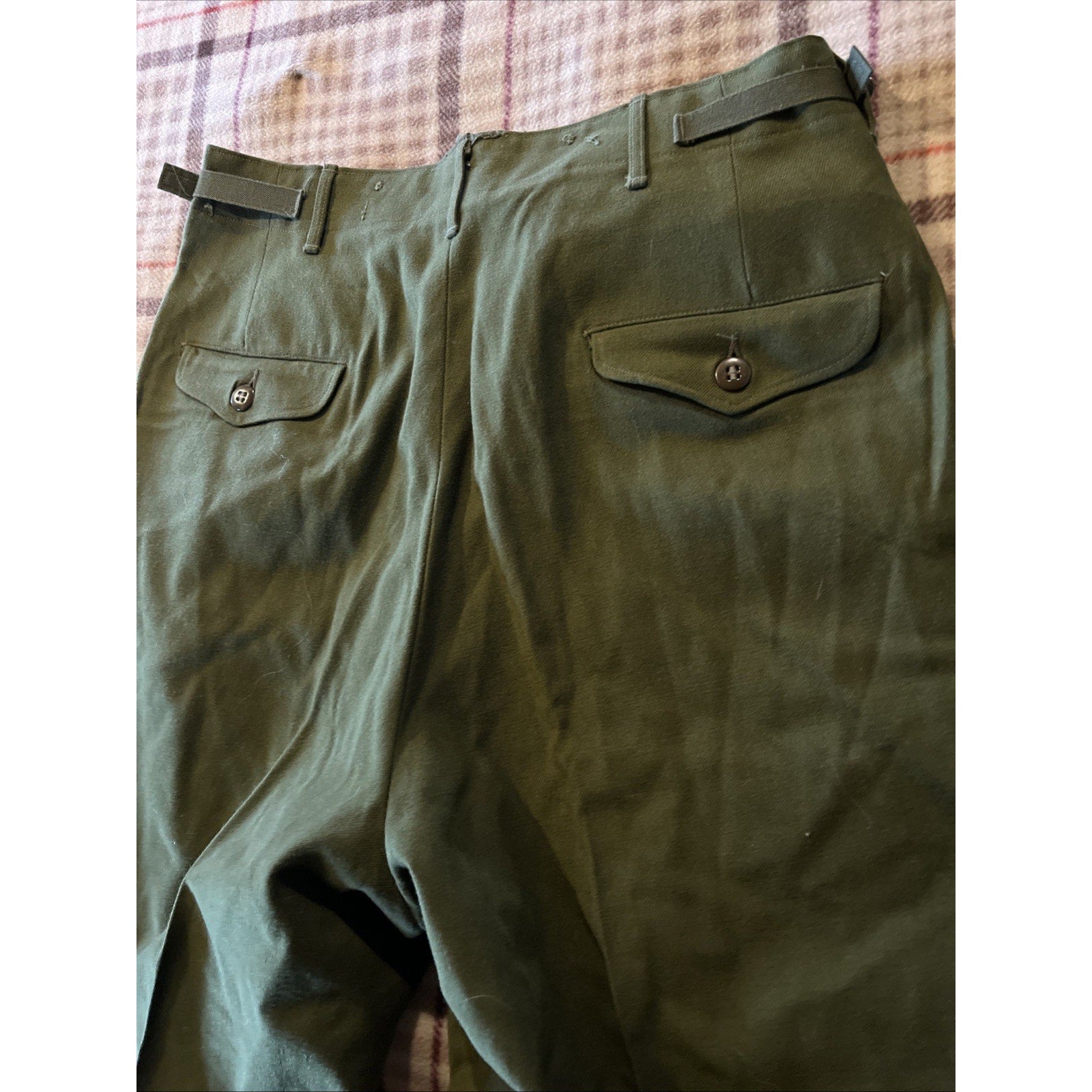 Vintage M-1951 Pants Trousers Short Medium US ARMY Green Military M51 33x28 Wool