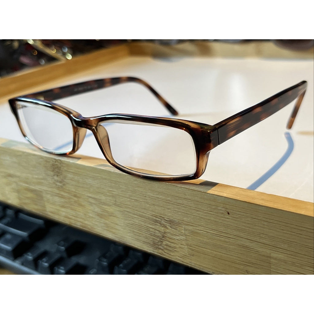 Tempo Eyeglasses HE 8000 52-17-145 Rectangular Brown Tortoise Frames Only