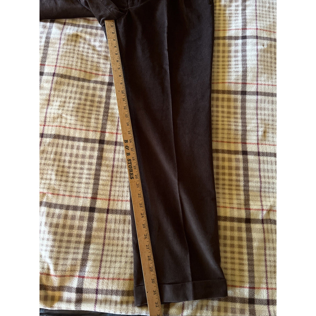 NEW MENS RALPH LAUREN DARK BROWN CORDUROY FLAT FRONT PANTS SIZE 38X32