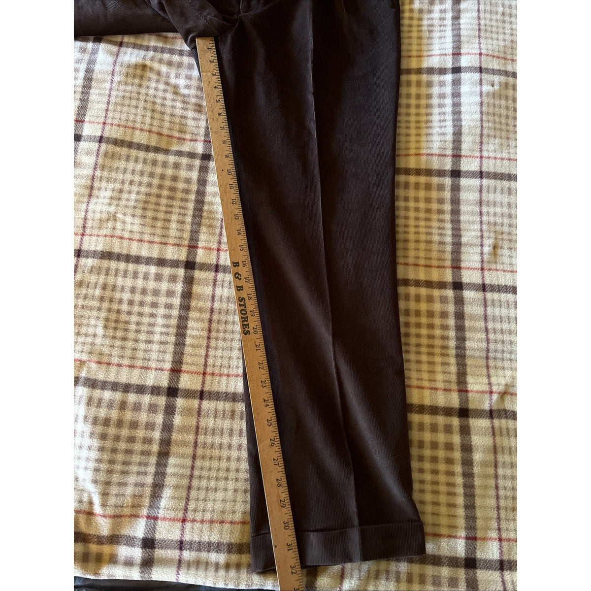 NEW MENS RALPH LAUREN DARK BROWN CORDUROY FLAT FRONT PANTS SIZE 38X32