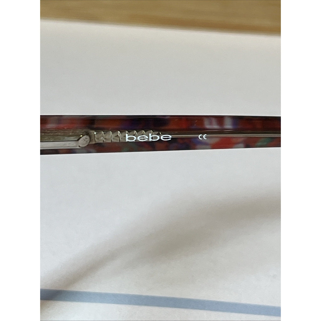 Bebe Brown Floral Interior Cat Eye Glasses Rosy BB5118 210 Topaz 55-17-140