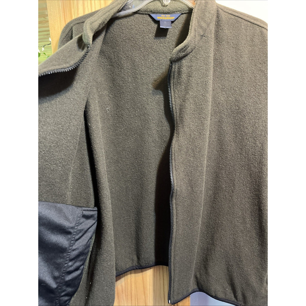 Woolrich Vintage Moleskin Jacket Men’s XL Olive Green LS Wool Blend Full Zip