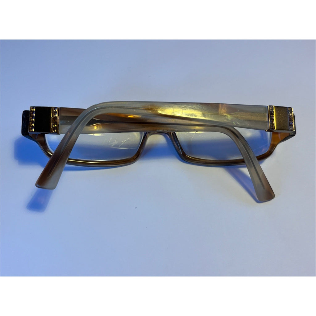 Vera Wang Womens Eyeglasses V163 BR Brown Tortoise Oval Frames 51-16-135 Readers