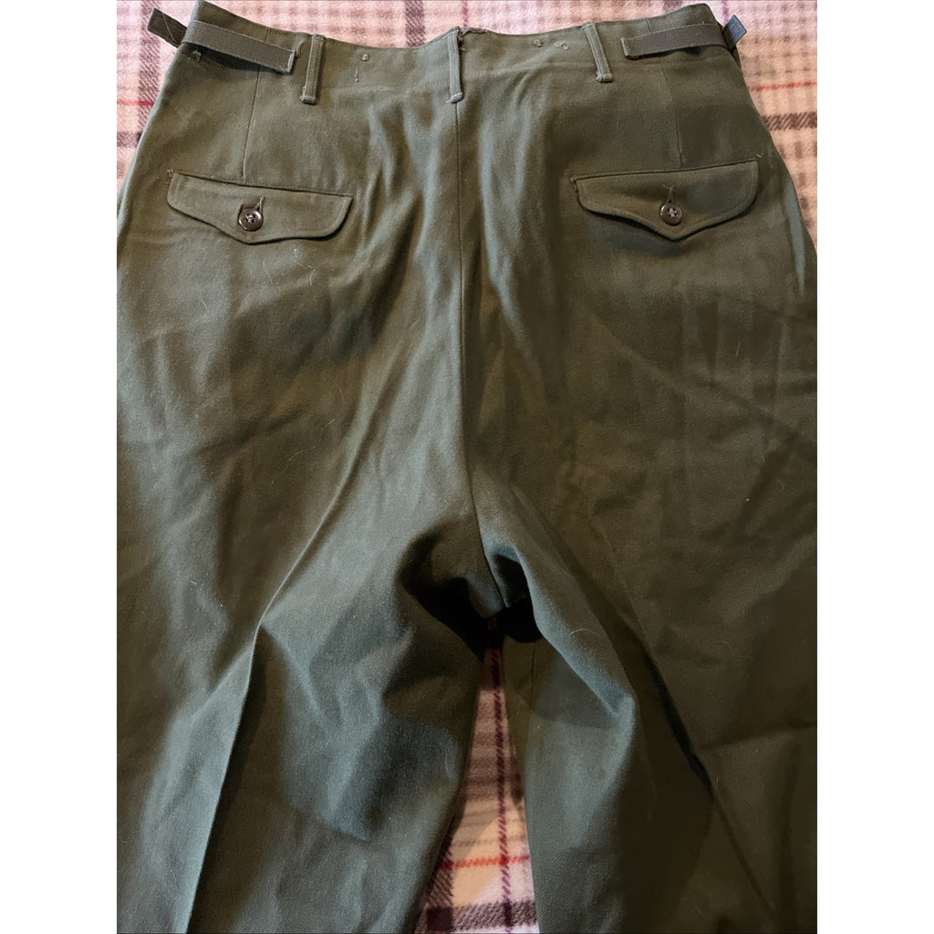 Vintage M-1951 Pants Trousers Short Medium US ARMY Green Military M51 33x28 Wool