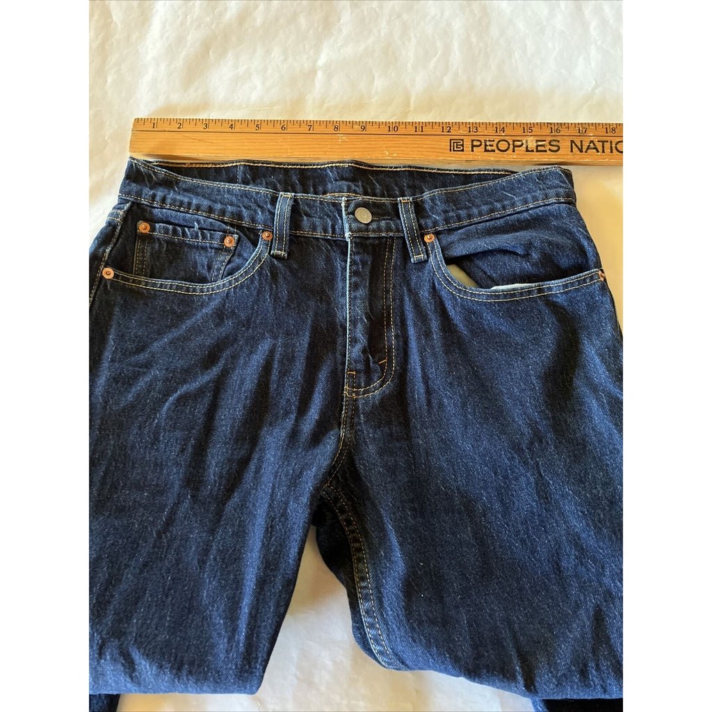 Levis 502 Mens Jeans Size 33x30 Dark Wash Blue Regular Taper Fit Leg Stretch EUC