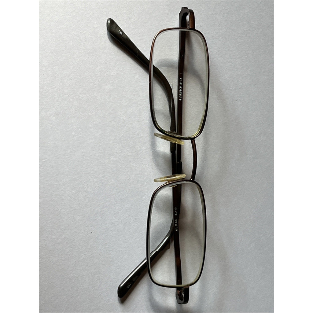 Vintage U.S. Safety Eyeglasses Mens Elite 50-19-140 Dark Matte Brown NR01