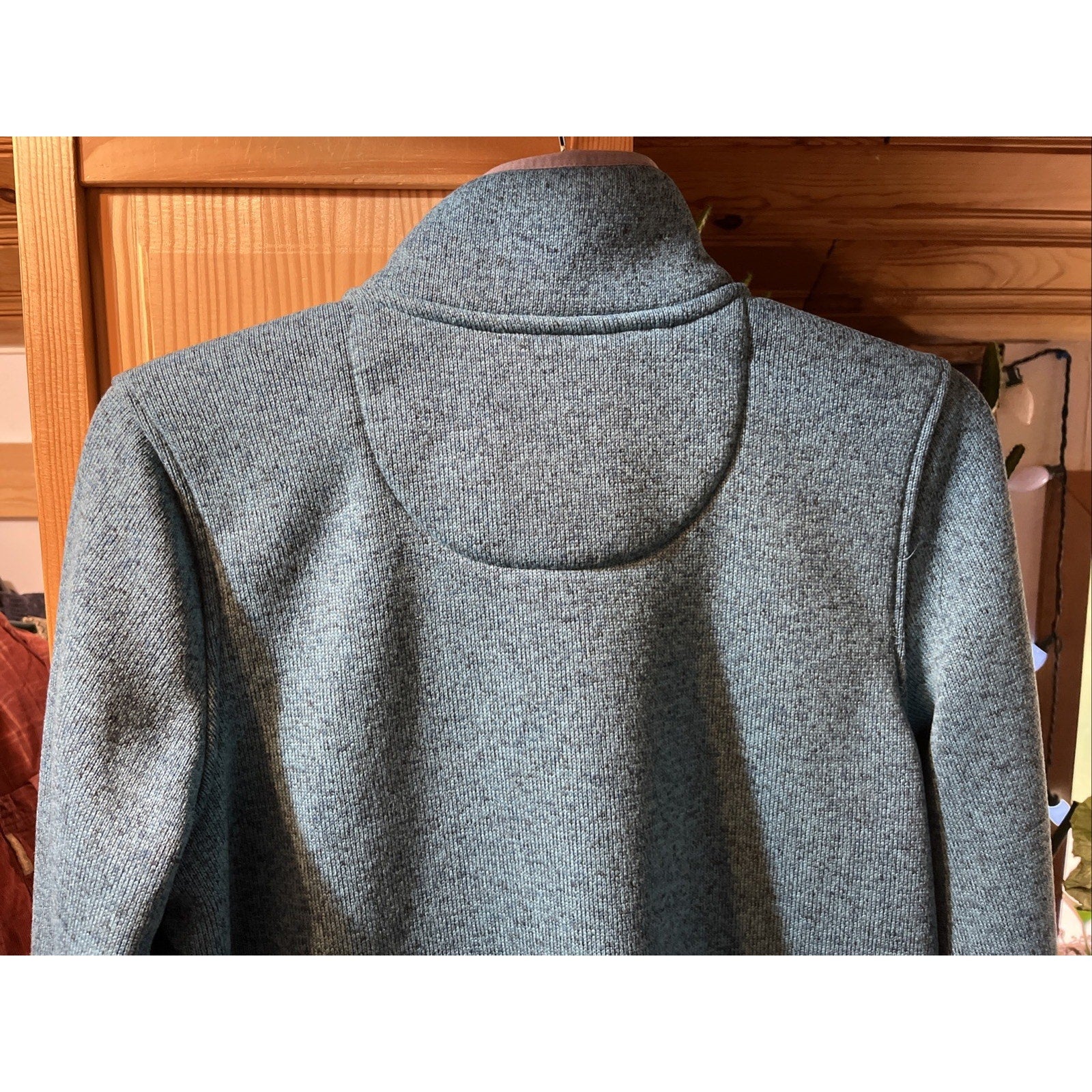 LL Bean Sweater Womens Medium Blue Pullover Snap Button Fleece Ladies Outdoors