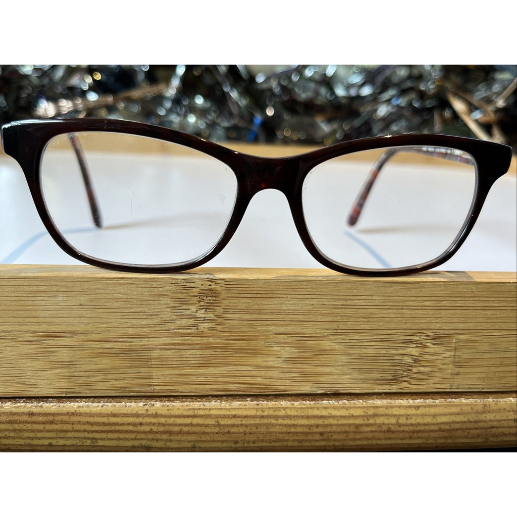 Bebe Brown Floral Interior Cat Eye Glasses Rosy BB5118 210 Topaz 55-17-140