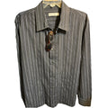 Calvin Klein Men's XL Long Sleeve Dress Shirt Blue Striped Stretch Cotton