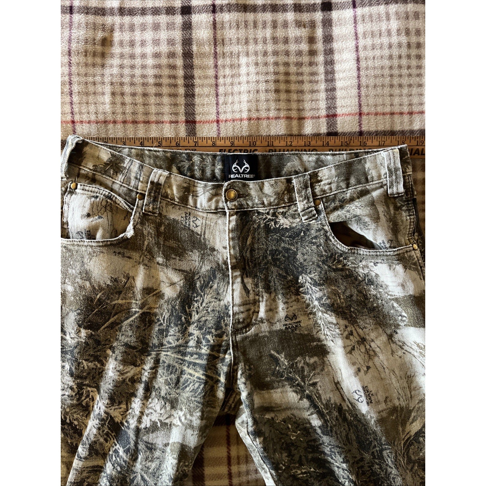 Vintage Realtree Camo Pants Denim Men’s 36x30 Hunting Hiking Cotton Spandex