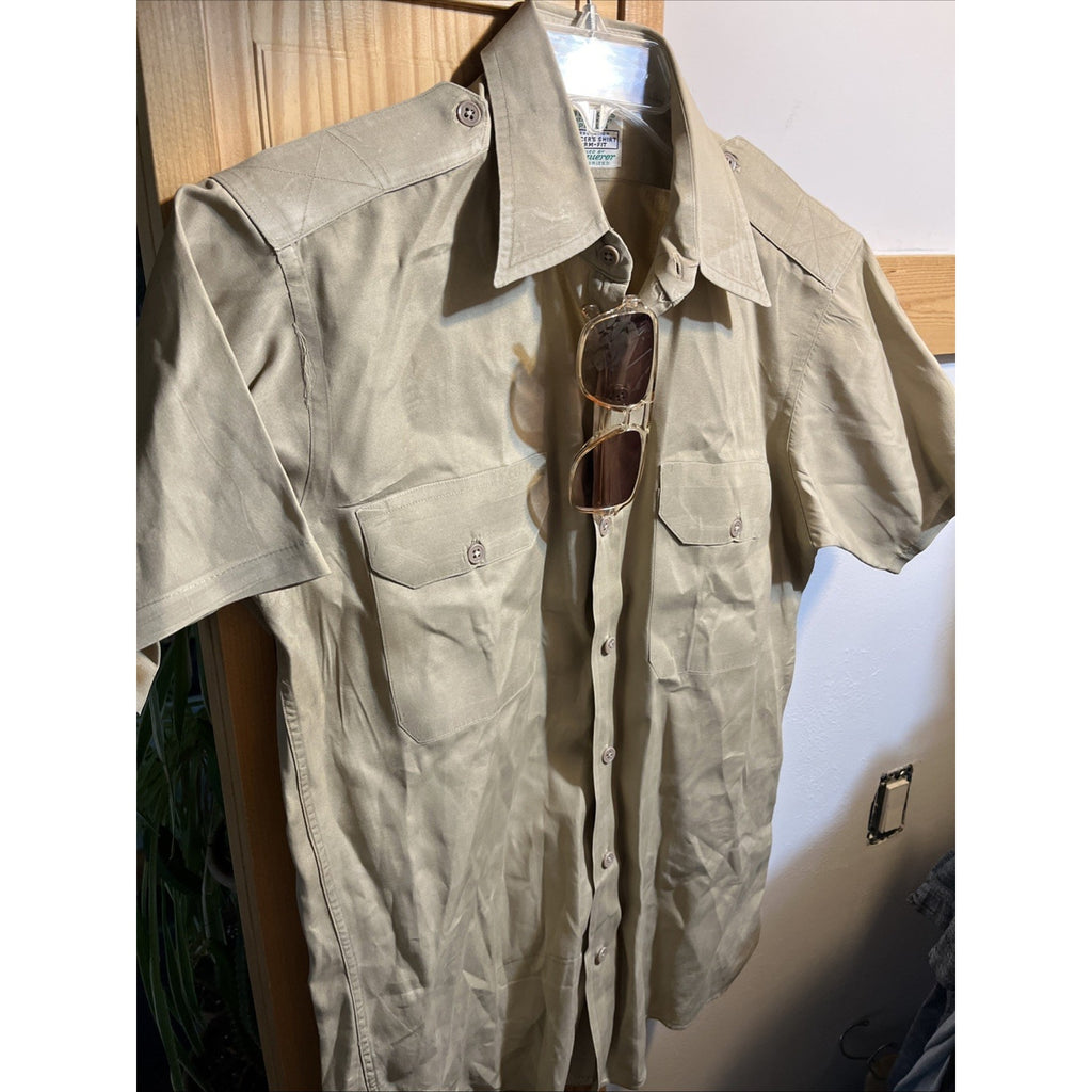 Vintage 50s BURTON'S POPLIN CONQUEROR SS SHIRT, GUSSETS, SANFORIZED, UNION S / M