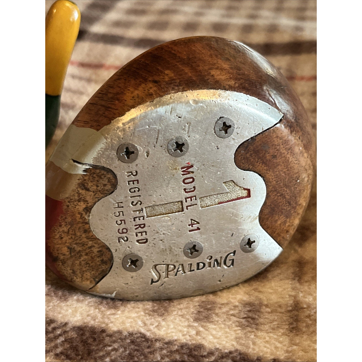 Vintage Duck Hand Carved Painted Wooden Golf Club Head Spalding Top Flite Driver