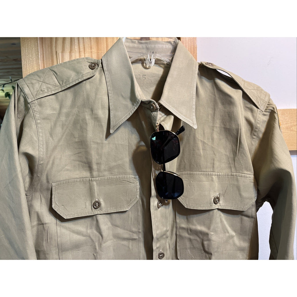 VTG 1945 World War II US Army Button Shirt Montana Nat Guard Military Clothing