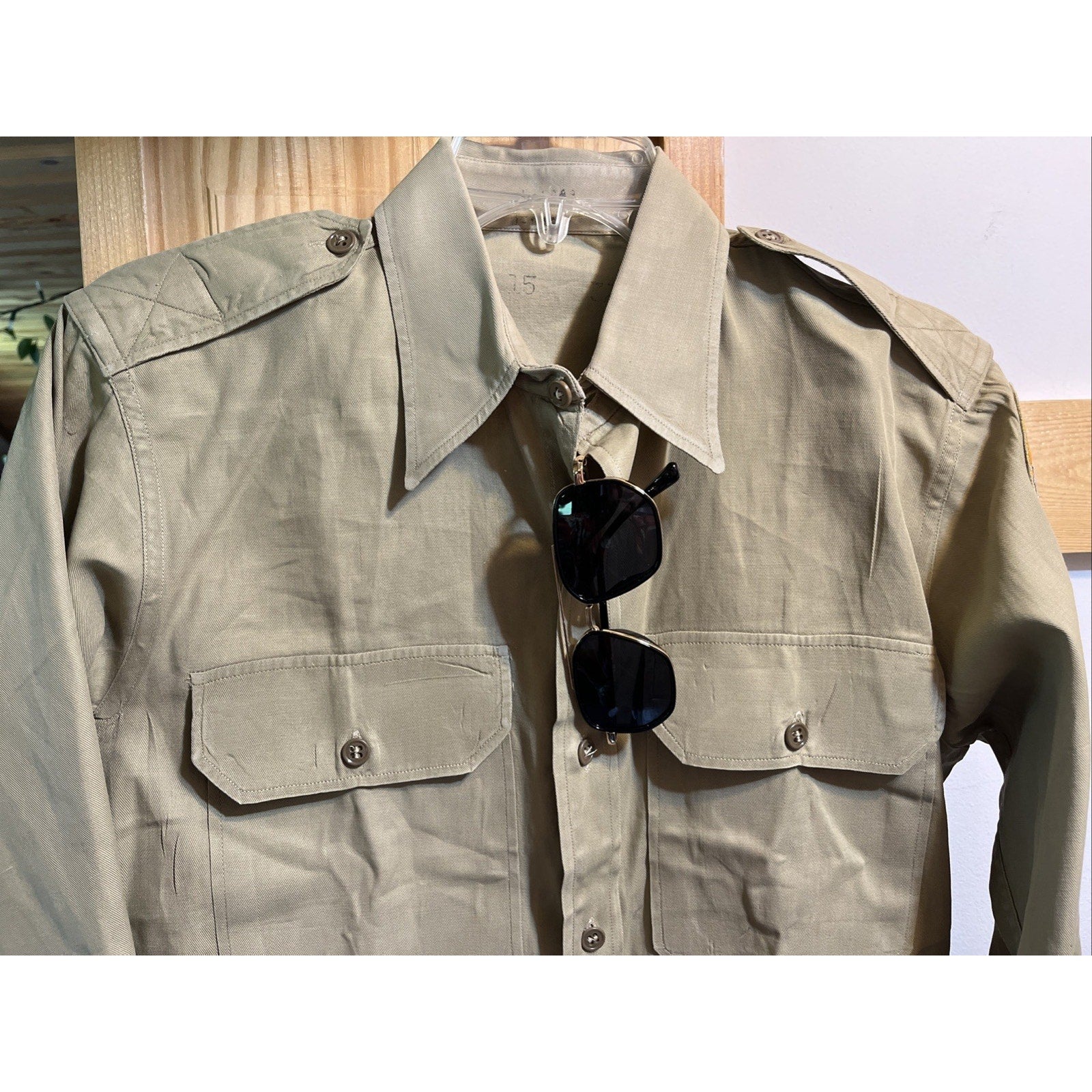VTG 1945 World War II US Army Button Shirt Montana Nat Guard Military Clothing