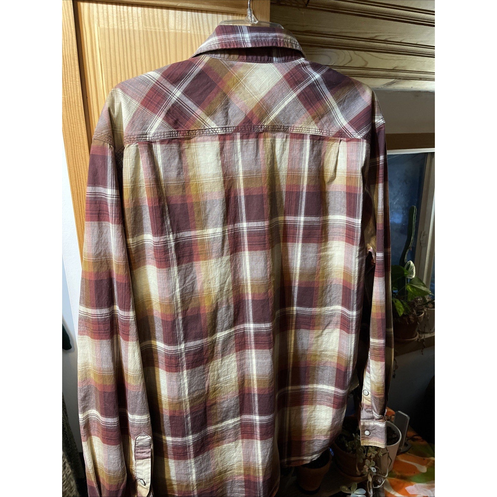 Carhartt Shirt Men L Red Plaid Outdoor Relaxed Fit Snap Button Workwear Western