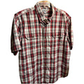 Carhartt Mens XL Red Button Up Short Sleeve Shirt Relaxed Fit Plaid Cotton