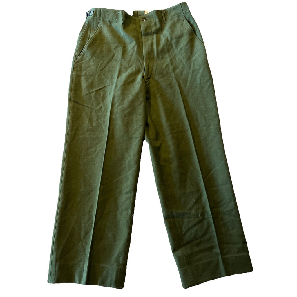 Vintage M-1951 Pants Trousers Short Medium US ARMY Green Military M51 33x28 Wool