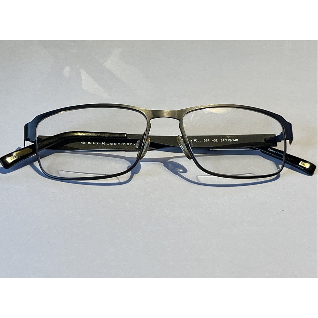 KLIIK DENMARK 561 432 BLACK Gray AUTHENTIC EYEGLASSES 51-15 Metal Frames Only