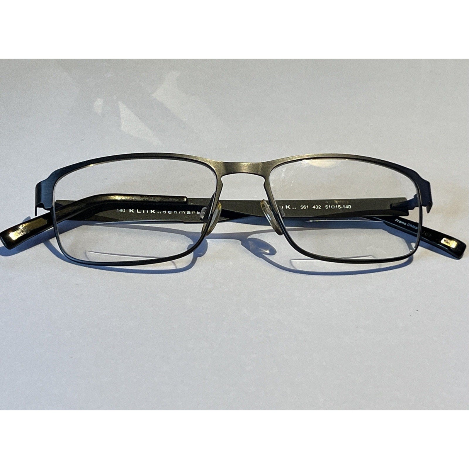 KLIIK DENMARK 561 432 BLACK Gray AUTHENTIC EYEGLASSES 51-15 Metal Frames Only