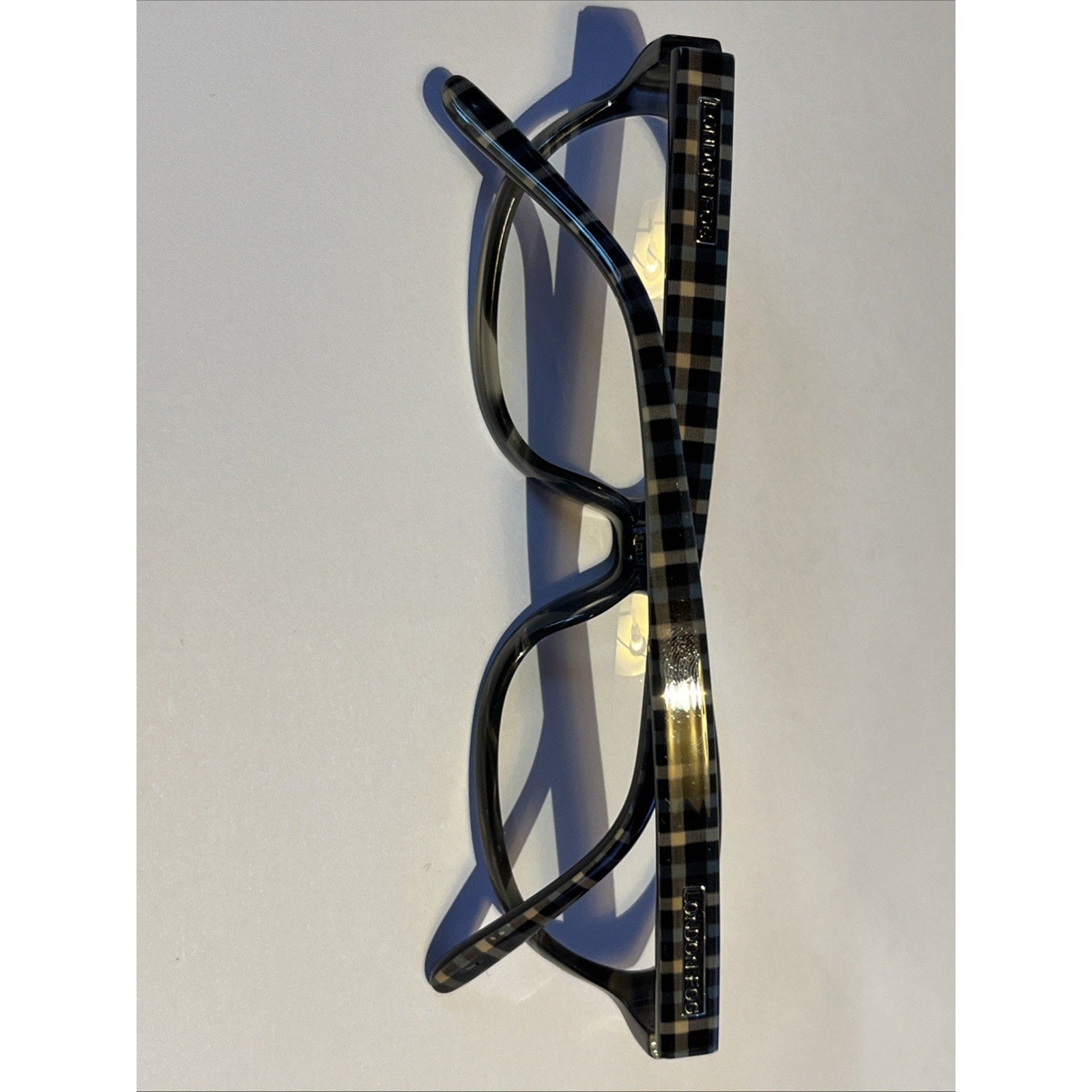 London Fog Eyewear 1123 Image Wear 55-13-140 Grey Plaid eyeglass frames Only