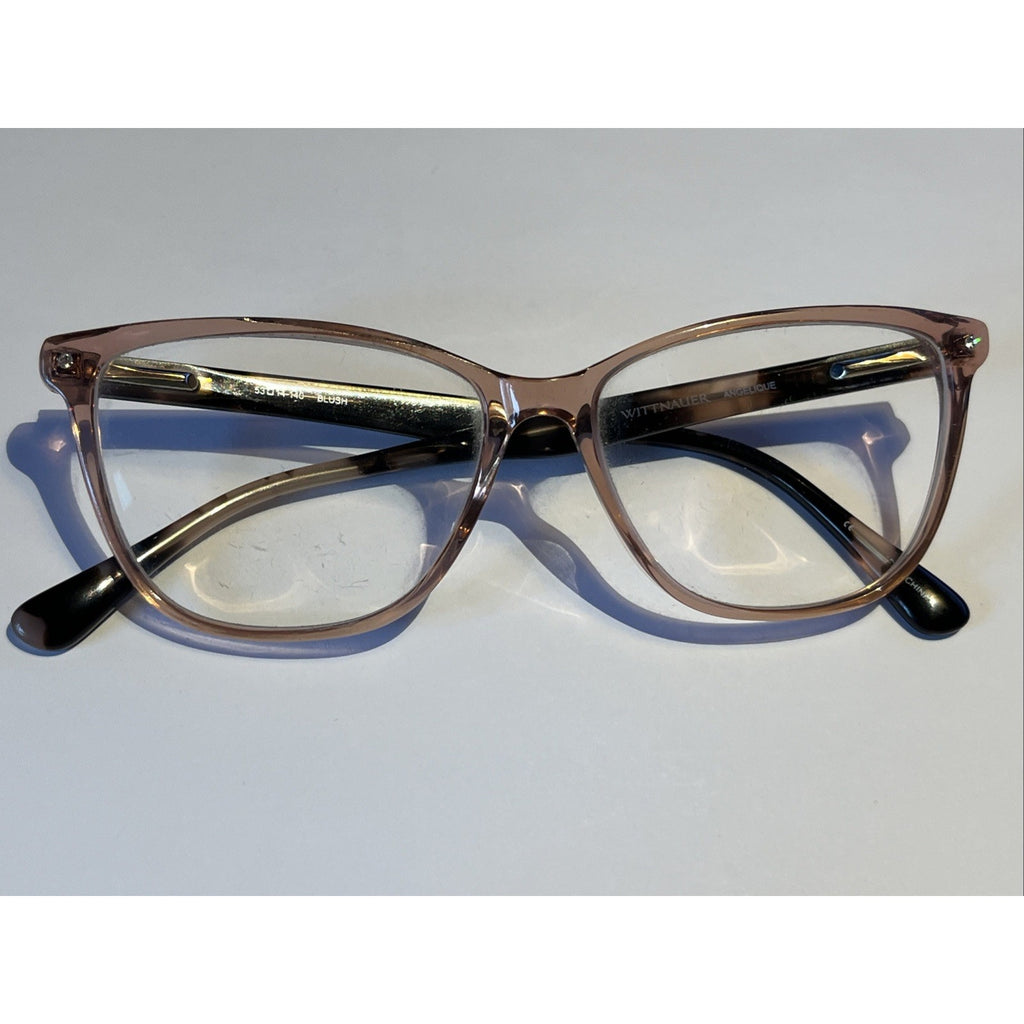 Wittnauer Angelique Eyeglasses Womens Pink Blush Cat Eye Frames 53-14-140