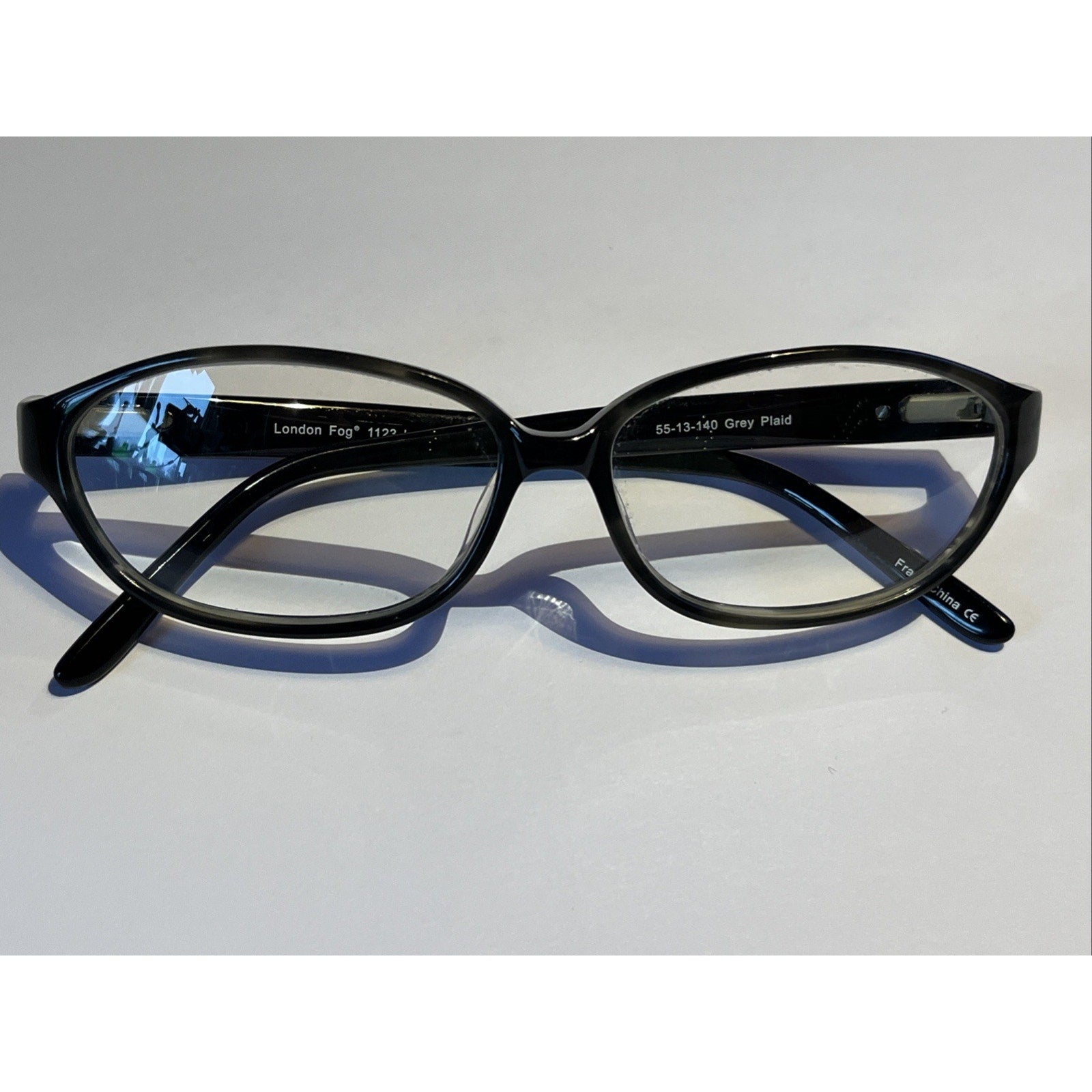 London Fog Eyewear 1123 Image Wear 55-13-140 Grey Plaid eyeglass frames Only
