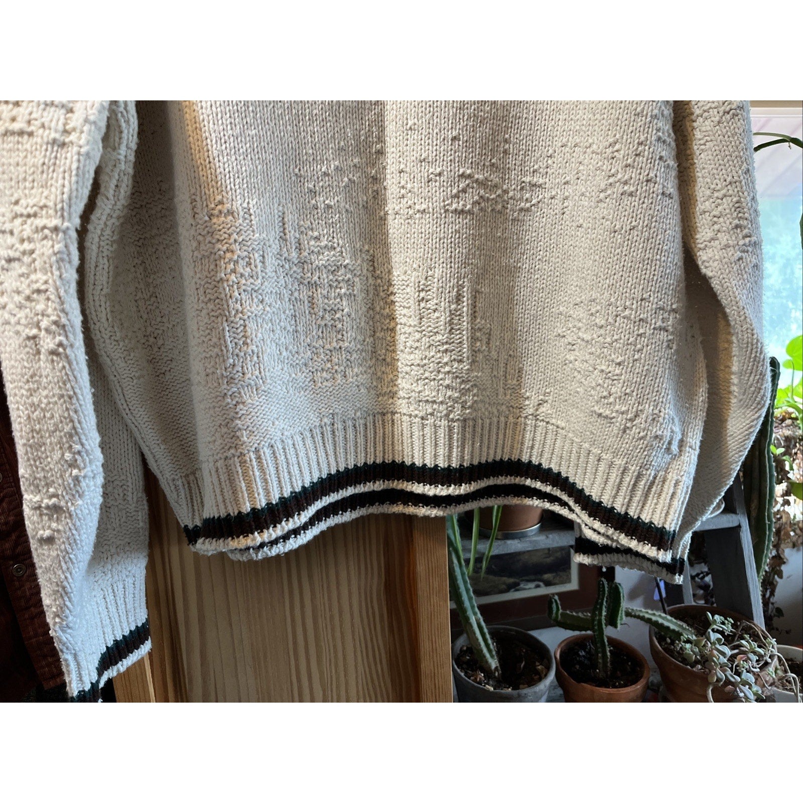 Vintage 90s St Johns Bay Knit Sweater XL White Deer Embroidered Nature USA