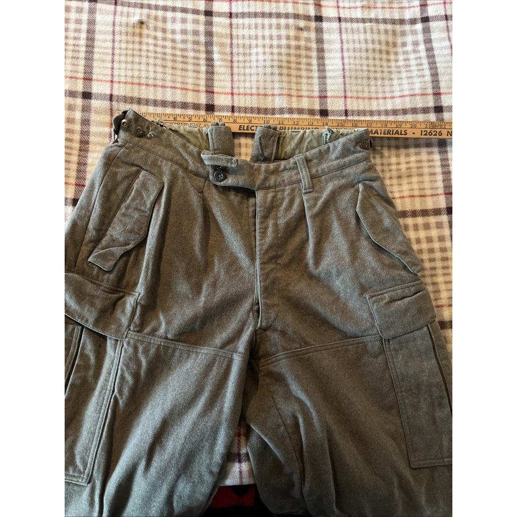 POST WW II GERMAN BUNDESWEHR WINTER WOOL GREEN PANTS SPORTRA ARNSTORF 34x30 VTG