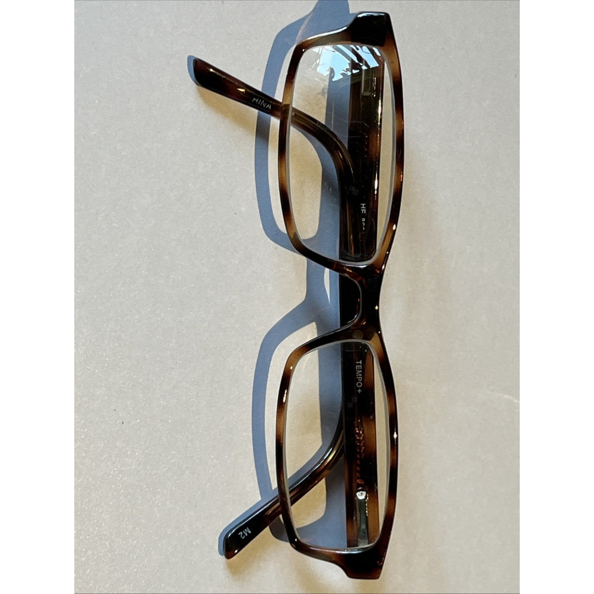 Tempo Eyeglasses HE 8000 52-17-145 Rectangular Brown Tortoise Frames Only