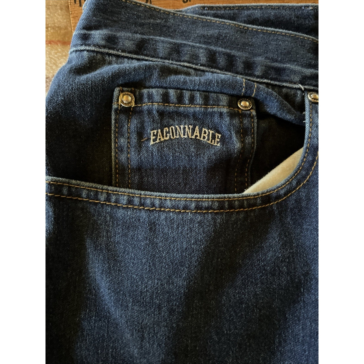 Façonnable Jeans Mens Size 40 R Blue Denim Modele F40 Straight Leg Stretch 40x32
