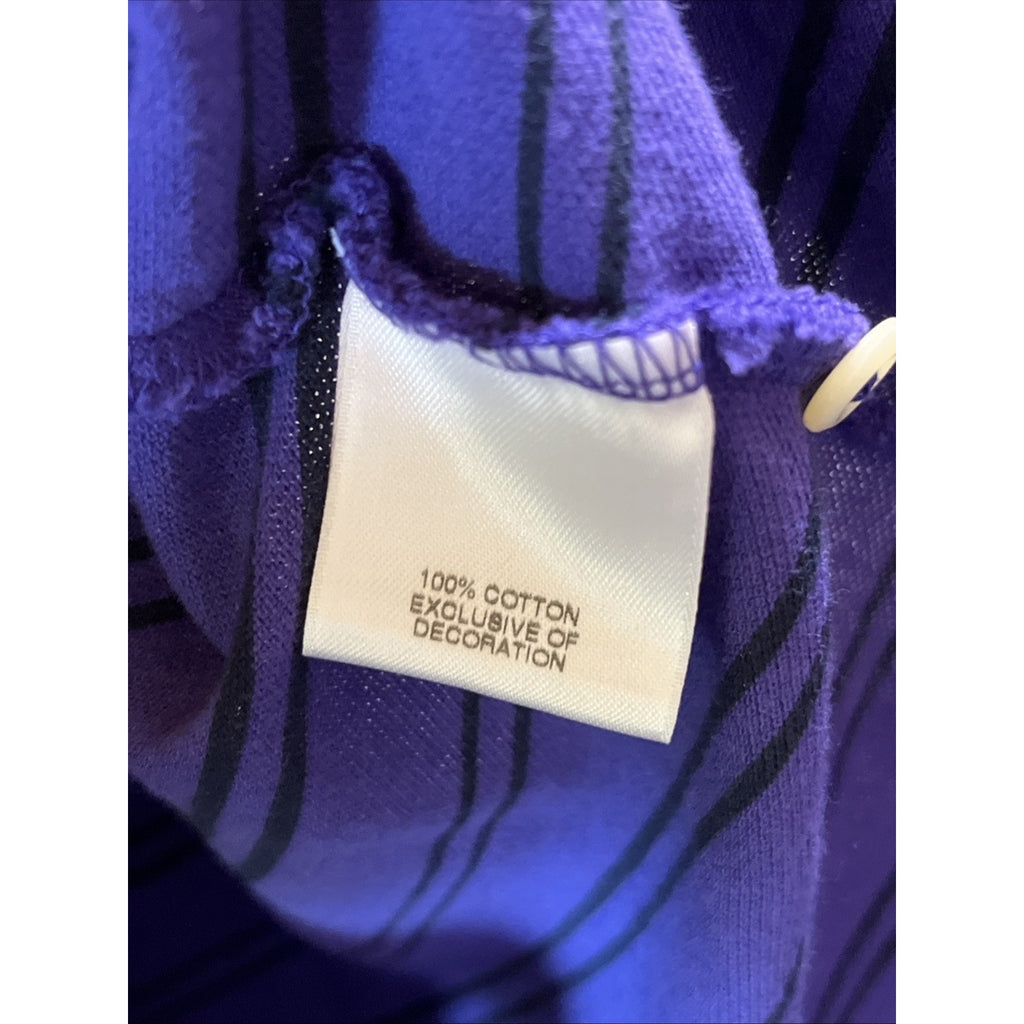 Daniel Cremieux Classics Club 38 Polo Shirt Mens L Purple Striped Short Sleeve