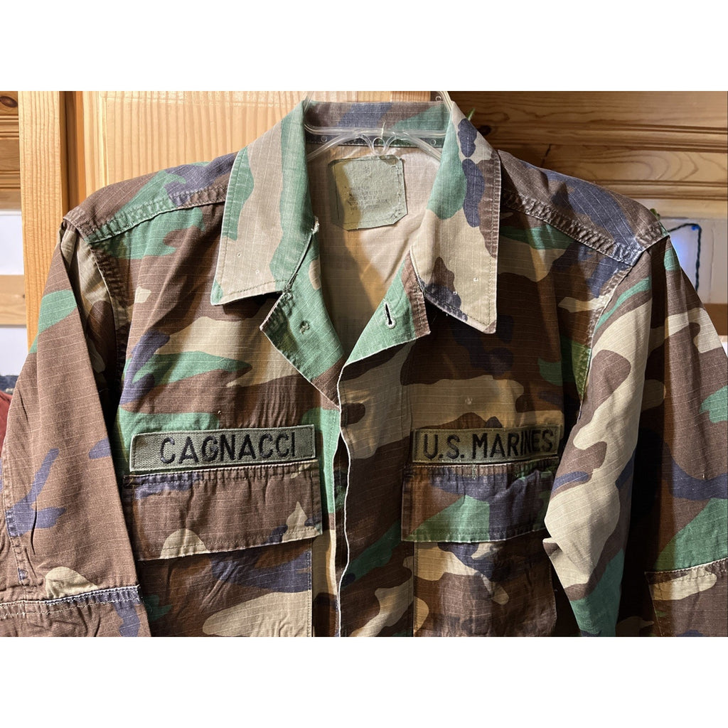 Vintage Woodland Camo Coat Hot weather Mens Combat small Reg Marines US Military